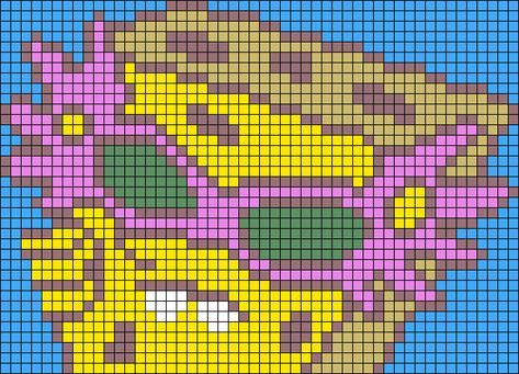 Spongebob Pixel Art, Funny Pixel Art, Grid Crochet, Cross Stitch Projects Ideas, Graph Crochet, Cross Stitch Fonts, Pixel Drawing, Pixel Crochet, Kandi Patterns