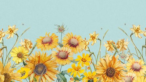 Wallpaper Sunflower, Desktop Aesthetic, Wallpaper Beautiful, Background Hd Wallpaper, Sunflower Wallpaper, Aesthetic Blue, Aesthetic Desktop Wallpaper, Backgrounds Desktop, Blue Wallpapers