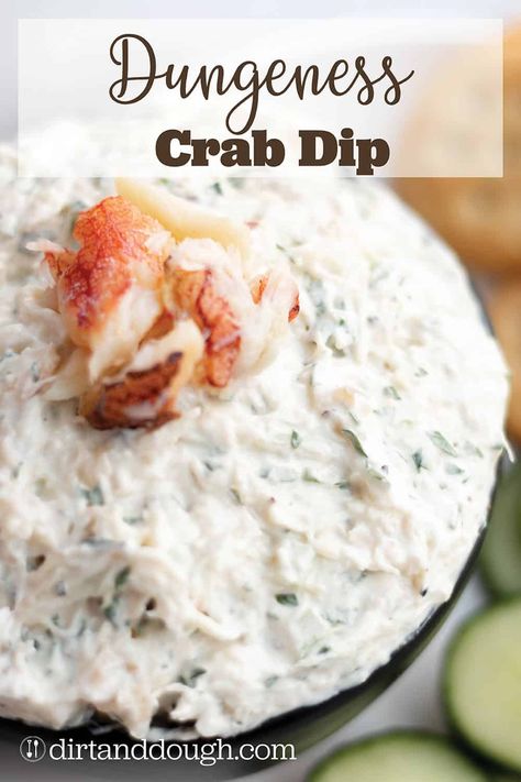 This cold crab dip is a perfect summertime appetizer. It's creamy and loaded with fresh dungarees crab. Simple to make, can be ready in minutes and doesn't require any cooking. Garlic Butter Sauce For Seafood, Cold Crab Dip, Creamy Lemon Dill Sauce, Sauce For Seafood, Dungeness Crab Recipes, Crab Risotto, Crab Dip Cold, Cream Cheese Recipes Dip, Toasted Crostini