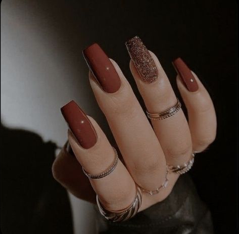 23 Nails, Brown Acrylic Nails, April Nails, Summer Acrylic, Casual Nails, Work Nails, Fall Acrylic Nails, Nail Idea, Sparkle Nails