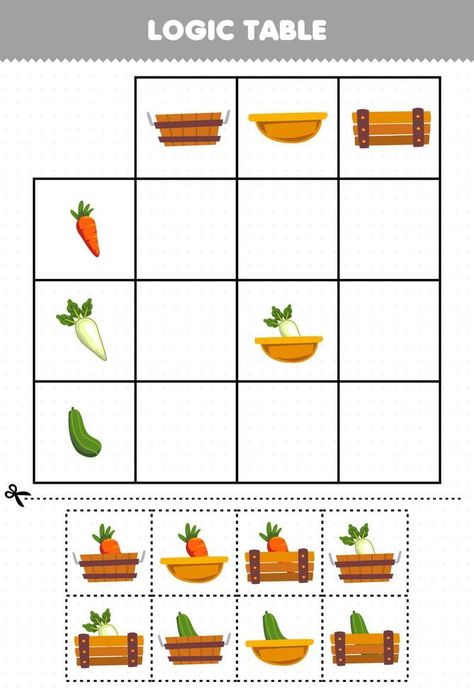 Vegetable Activity For Kids, Table Cartoon, Basket Printable, Radish Cucumber, Healthy Food Activities, Maternelle Grande Section, Vegetable Cartoon, Kids Vegetables, Fruit Strawberry