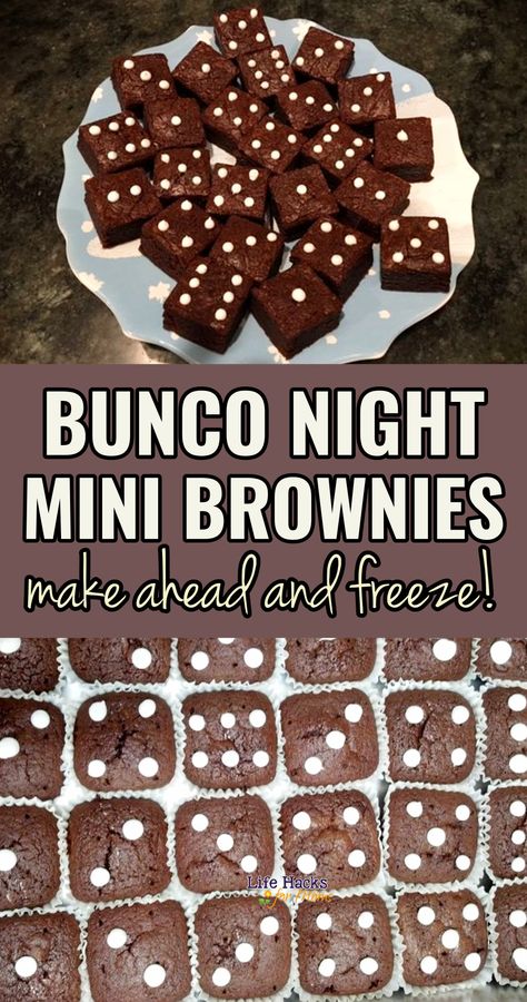 Spring Bunco Ideas, Make Ahead Mini Desserts, Game Night Desserts, Bunko Themes, Bunko Food, Bunco Snacks, Bunco Party Themes, Bunco Food, Halloween Bunco