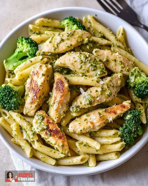 Chicken Pesto Pasta Pesto Chicken Pasta Recipes, Pesto Chicken Recipes, Bacon Cheddar Scones, Chicken And Pesto, Pesto Pasta Recipes Chicken, Cheddar Scones, Chicken Pesto Pasta, Chicken Pesto Recipes, Pasta Types