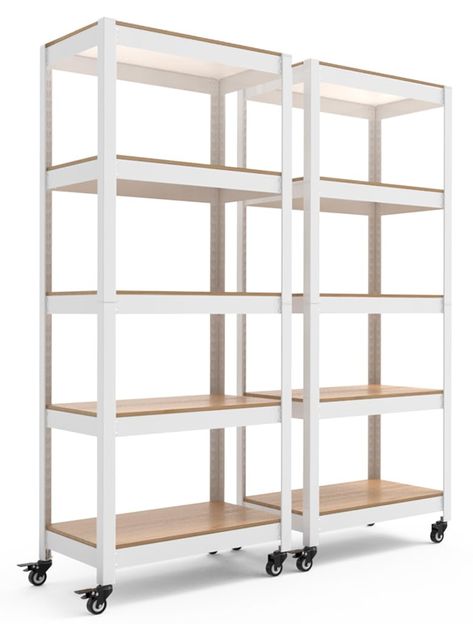 Wood shelving units