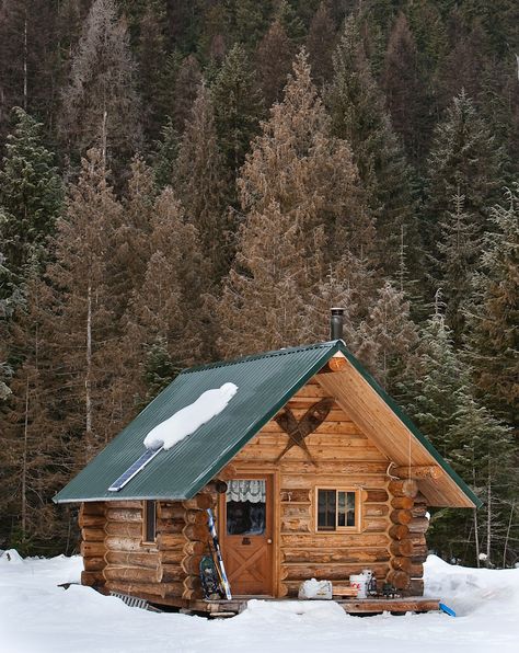 Cabin In Winter, Log Houses, Little Cabin In The Woods, Small Log Cabin, Cabin Tiny House, Hunting Cabin, Tiny Cabins, Cabin Living, Little Cabin