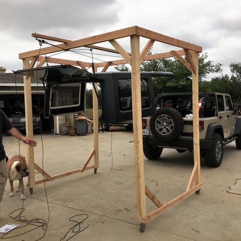 Jeep Living, Jeep Hardtop Storage, Jeep Storage, Jeep Wrangler Hard Top, Jeep Wrangler Diy, Jeep Hacks, Jeep Hard Top, Jeep Garage, Jeep Wrangler Forum