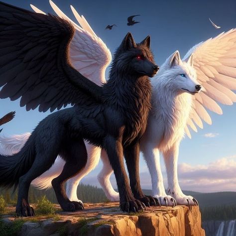 Wolf Art Fantasy, Tiny Animals, Mythical Creatures Fantasy, Mystical Animals, Fantasy Wolf, Wild Animals Pictures, Wolf Spirit Animal, Mythical Animal, Followers On Instagram