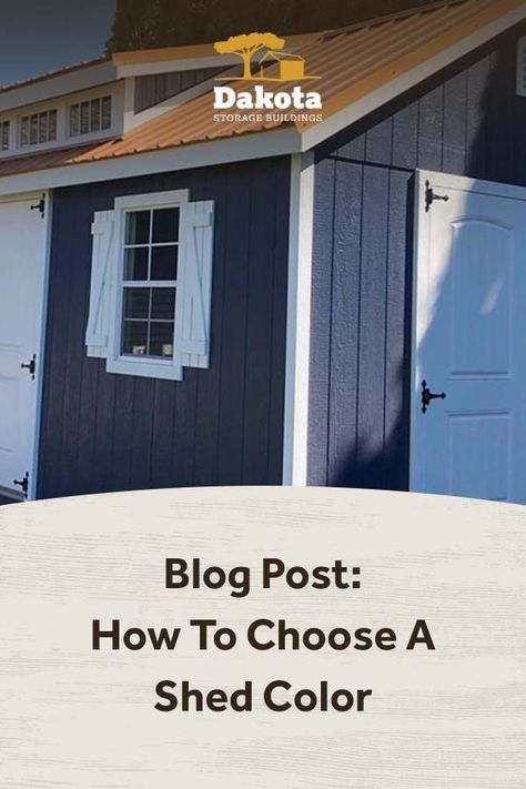 Choosing trim and siding colors is an important part of the shed buying process. Here are some tips for how to choose a shed color that you’ll love and not regret. Read through our recommendations to pick colors that are guaranteed to look great. Dark Grey Shed Exterior Colors, Best Shed Paint Colors, Shed Paint Colors Exterior, Shed Colours Ideas Color Schemes, Shed Colors Exterior, Shed Painting Ideas Exterior Colors, Shed Color Ideas, Shed Paint Colors, Shed Colors Ideas Paint