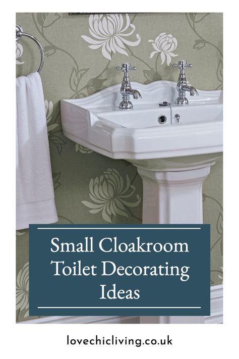 Quirky Small Bathrooms, Downstairs Loo Decor Ideas, Cloakroom Toilet Ideas Wallpapers, Small Cloakroom Toilet Downstairs Loo, Cloakroom Toilet Ideas Downstairs Loo, Small Downstairs Toilet Ideas Decor, Tiny Toilet Room Ideas, Small Cloakroom Ideas, Tiny Cloakroom