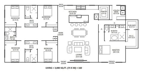 5 Bedroom Barndominium Floor Plans With Garage, 4 Bed 3 Bath Barndominium Floor Plans, 4 Bed 3.5 Bath Barndominium, 5 Bed Floor Plans, 5 Bedroom House Floor Plan Barndominium, 5 Bedroom Barndominium Floor Plans Single Story, 4 Bed 3 Bath Barndominium, 5 Bed Barndominium Floor Plans, 5 Bed Barndominium