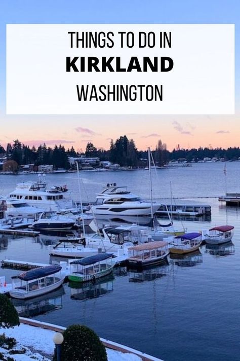 The city of Kirkland has a prime location right on the shores of Lake Washington. In this guide, we share 16 things to do in Kirkland. We share our favorite parks, restaurants, and hotels for visiting Kirkland, Washington. (Perfect for a staycation or a romantic getaway!) Washington Things To Do, Leavenworth Washington, Seattle Travel, Lake Washington, Kirkland Washington, Neighborhood Guide, Romantic Getaway, Coastal Towns, Weekend Trips