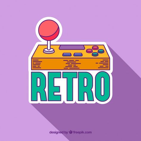 Video game logo template with retro style Free Vector |  #Freepik #freevector #logo #vintage #design #technology Retro Gaming Logo, 90s Logo Design, Retro Game Design, Gaming Graphic Design, Retro Design Graphic, 90s Gaming, Game Logos, Video Game Logos, Alfabet Font