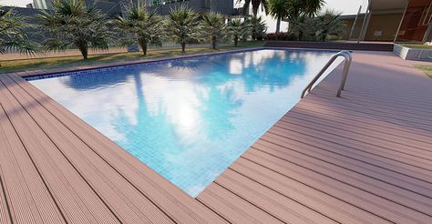 Summer Composite Decking Pool Design Ideas – COOWIN Composite Deck Around Inground Pool, Composite Decking Around Inground Pool, Pvc Decking Around Pool, Pool With Composite Decking, Composite Deck Around Pool, Composite Pool Deck, Backyard Ideas Deck, Tile Pool Deck, Composite Decking Pool