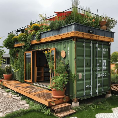 Home Rooftop, Container Buildings, Container House Plans, Casa Container, Shipping Container House, Container Home, Container House Design, Tiny House Cabin, Shipping Container Homes