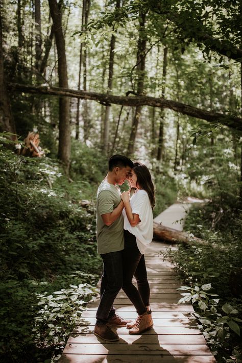 These two did some Pisgah National Forest hiking for their summer mountain engagement photos, this includes, waterfall engagement photos, mountain engagement ideas, and so much more. Click below see all the outdoor engagement photo ideas in the Pisgah national Forest. #engagement #mountains Engagement Photoshoot Greenery, Nature Trail Engagement Photos, Hiking Trail Engagement Photos, Outdoor Woods Engagement Photos, Engagement Photos Scenery, Engagement Forest Photos, Unique Fun Engagement Photos, Forest Proposal Photos, Engagement Photos Outfits Woods