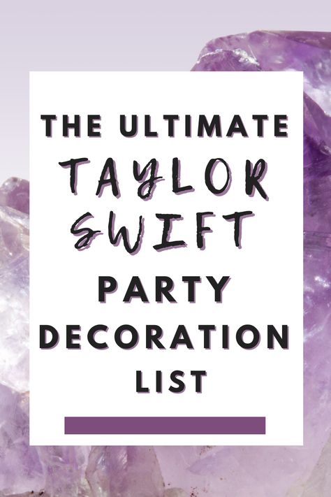 All the decorations you need for a Taylor Swift themed party! Taylor Swift Viewing Party Ideas, Taylor Swift Eras Graduation Party, Taylor Swift Nursery Theme, Taylor Swift Eras Bday Party, Eras Tour Party Decorations, Taylor Swift Themed Birthday Party 1989, Taylor Swift Themed Birthday Party Decorations, Eras Tour Party Ideas Decor, Taylor Swift Midnights Party Ideas