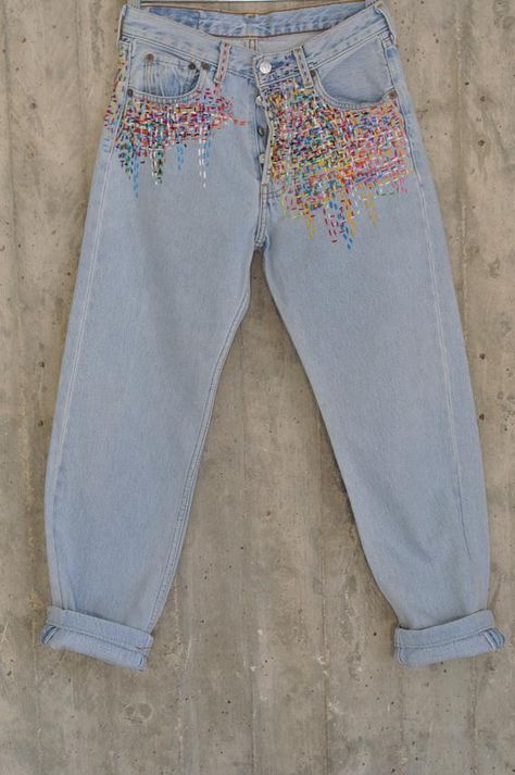 Distressed Vintage Boyfriend Jeans/Hipster Jeans/All | Etsy Jean Diy, Patches Vintage, Redone Jeans, Vintage Boyfriend Jeans, Jeans Grunge, Stella Jeans, Jaket Denim, Hipster Jeans, Ripped Jeggings