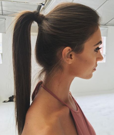 Ponytail For Fine Straight Hair Straight Ponytail Hairstyles, Ponytail Sleek, Prom Ponytail Hairstyles, Thining Hair, Hairstyle Ponytail, High Ponytail Hairstyles, Long Hair Ponytail, Short Hairstyles Fine, Fine Straight Hair