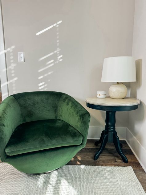 My Chita Living Swivel accent chair! The perfect chair for my office corner. Accent chair, swivel chair, velvet chair, green chair, bedroom chair, office chair, corner chairr Follow my shop @Oak.Haus.Collective on the @shop.LTK app to shop this post and get my exclusive app-only content! #liketkit #LTKstyletip #LTKhome #LTKfamily @shop.ltk Accent Chair Office, Green Accent Chair, Chair Corner, Office Corner, Chair Bedroom, Corner Ideas, Chair Swivel, Chair Office, Swivel Accent Chair