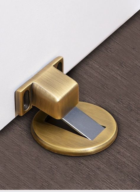 These stopper have two ways to install( All will come with the stopper). 1.Self Adhesive 2.Install with screw It is suitable for 6-17mm space between the door and floor. Bedroom Door Hardware, Floor Door Stopper, Door Gap Solution, Modern Door Knob, Brass Door Knobs Interior, Door Stopper Ideas, Unique Door Knobs, Door Handles And Locks, Door Stoppers