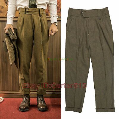 Pants Casual Straight Trousers Cropped Pleated. or negative. We maintain high standards of excellence. Vintage Military Pants, Gurkha Pants Men Outfit, Men’s Trousers, High Waisted Pants Men, Vintage Pants Men, Mens Silhouette, Mens High Waisted Trousers, Mens Pleated Trousers, Mens Trousers Fashion