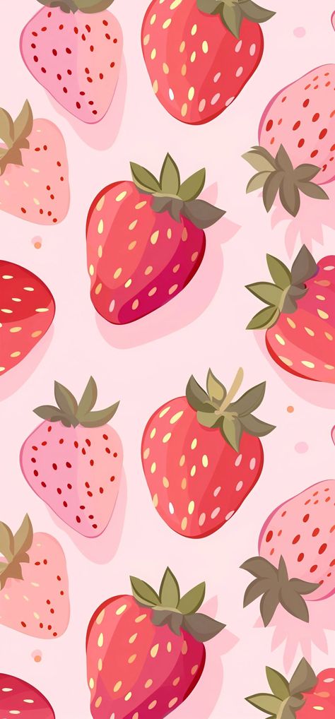 Strawberry Aesthetic, Phone Wallpaper Boho, Pink Wallpaper Backgrounds, Floral Wallpaper Iphone, Pretty Phone Wallpaper, Simple Phone Wallpapers, Iphone Wallpaper Photos, Phone Wallpaper Patterns, Art Wallpaper Iphone