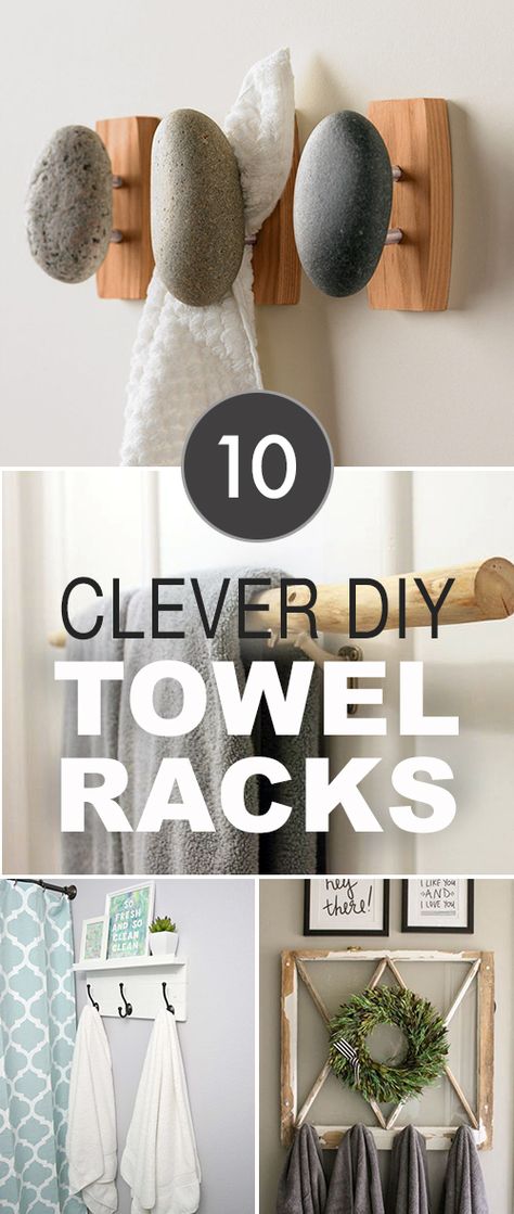 10 Clever DIY Towel Racks! • Some great tutorials here in this post for towel racks and holders. Lots of creative ideas and projects! #DIY #bathroomprojects #homedecor #towelracks Bathroom On A Budget Diy, Bathroom Hand Towel Holder Ideas, Hand Towel Holder Ideas, Towel Holder Diy, Bathroom Hand Towel Holder, Diy Towel Rack, Bathroom On A Budget, Towel Hangers For Bathroom, Diy Towels