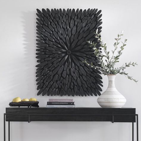 Uttermost 2 Piece Wall Decor | Wayfair Black Wood Wall, Uttermost Wall Art, Wood Wall Panel, Nursery Furniture Collections, Sunburst Pattern, Geometric Wall Decor, Into The Wood, Black Wall Art, Accent Wall Decor