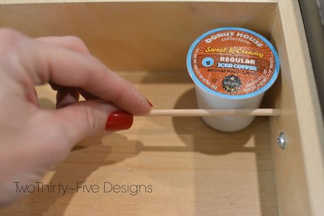 $2 DIY K-Cup Holder Diy K Cup Holder Ideas, Kerig Cups Storage Ideas, Diy Keurig Pod Holder, K Pod Storage Ideas, Diy K Cup Storage, Diy Coffee Pod Holder Storage Ideas, Keurig Cup Storage Ideas, K Cup Storage Ideas Diy, Coffee Pod Storage Ideas Diy