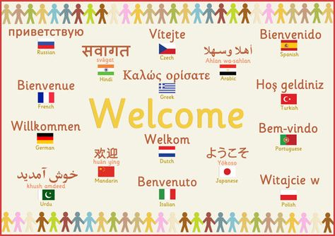 Multilingual ‘Welcome’ Poster | Free Early Years & Primary Teaching Resources (EYFS & KS1) Welcome In Many Languages, Cultural Wall Childcare, International Language Day Poster, Welcome In Different Languages, European Day Of Languages, Global Perspectives, British Values, Europe Day, Language Classroom