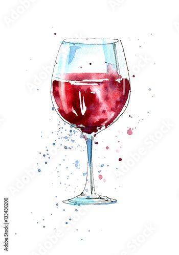 Wine Art Illustration, Wine Picture, Wine Glass Drawing, Wine Painting, Watercolor Paintings For Beginners, Small Canvas Paintings, Alcoholic Drink, Watercolor Birthday, Watercolor Bookmarks