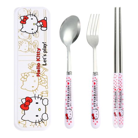 PRICES MAY VARY. Cute Cutlery Set: You will get metal chopsticks*1,cute spoon*1,fork stainless steel*1.There is a lovely cat pattern on the white lunch box,which depicts a warm dining scene.The lunch silverware set can meet all kinds of dining needs,whether you eat rice and noodles,soup or steak,you can use this spoon chopstick set. About Size：This spoons and forks set for lunch box is 7.87*1.96*0.95 inches. About Reusable Lunch Utensils Set Material：Made of high-quality stainless steel metal an Cute Cutlery Set, Cute Utensils, Cute Chopsticks, White Lunch, Metal Chopsticks, Rice Spoon, Noodles Soup, Cat Kawaii, Utensils Set