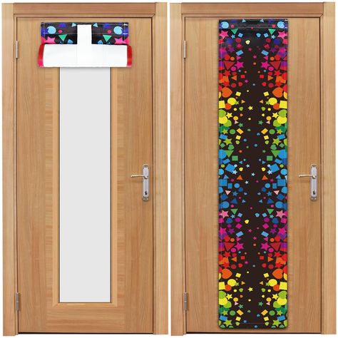 PRICES MAY VARY. Package Content：you’ll receive 2 classroom door curtains printed with confetti patterns (stars, triangles, circles, hearts etc), and the quantity meets the daily usage needs,these curtains for the glass door offer ideal blackout properties to accommodate your daily requirements effectively. Easy to Install: The bright color style door curtain adopts a Velcro design, which is easy to install and remove. You can easily install it, and when you don't need to use it, you can quickly Curtains For Classroom Windows, Classroom Door Window Cover Diy, Classroom Window Coverings, Classroom Door Window Cover, Glass Door Blinds, Door Window Cover, Window Shades Blackout, Door Window Covering, Classroom Window