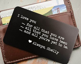 Personalized Wallet Card, Metal Wallet Insert, Engraved Wallet Card, Custom Wallet Insert: Valentine Day Gift for Men, Anniversary, Wedding Engraved Wallet Insert, Personalized Wallet Card, Deployment Gifts, Wallet Insert, Engraved Wallet, Anniversary Gift For Him, Custom Wallet, Diy Gifts For Boyfriend, Personalized Wallet