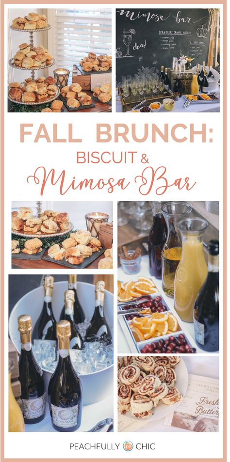 Mimosa Bar Ideas, Breakfast Brunch Party, Mimosa Brunch, Bridesmaid Brunch, Thanksgiving Brunch, Brunch Bar, Ladies Brunch, Biscuit Bar, Brunch Decor