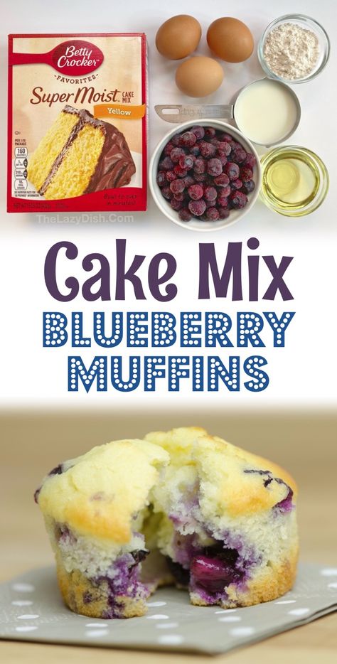 Lemon Blueberry Bread With Cake Mix Boxes, Box Blueberry Muffins Better, Cake Mix Yogurt Muffins, Lemon Blueberry Muffins From Box Cake, Blueberry Muffins From Cake Mix Recipes, Jiffy Blueberry Muffin Mix Recipes, Cake Mix Muffins Recipes, Cake Mix Blueberry Muffins, Moist Blueberry Muffins