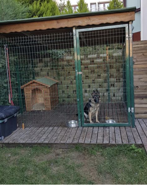 Backyard Kennel Ideas, Outdoor Dog Area Fencing, Dog Outside Kennel Ideas, Dog Lot Ideas Outdoor, Under Deck Dog Area, Diy Dog Pen Outdoor, Dog Shade Ideas Backyards, Dog Cage Ideas Outdoor, Dog Shelter Ideas Outdoor