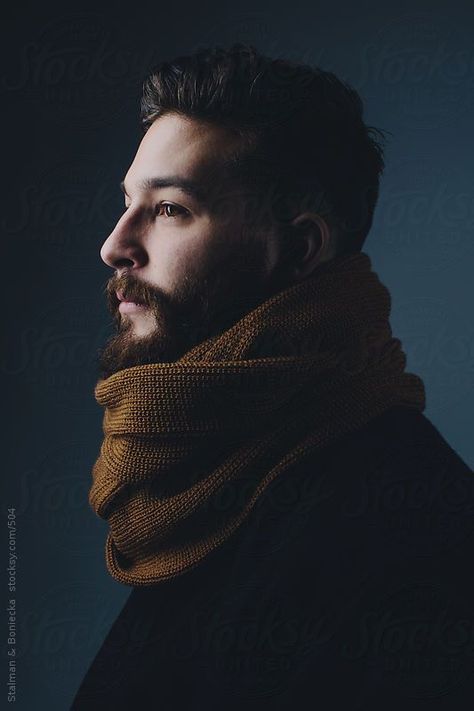 Portrait of a bearded man by Stalman & Boniecka #portraitphotography Low Key Portraits, Male Portrait Poses, Dj Photography, Portrait Photography Tips, Studio Portrait Photography, Portrait Photography Men, Men Photoshoot, Man Photography, Bearded Man