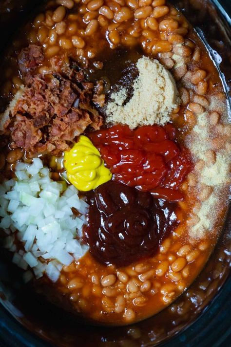 Dr Pepper Baked Beans Crock Pot, Crockpot Loaded Baked Beans, Gourmet Baked Beans, Kardea Brown Baked Beans, Hamburger Beans Recipe Crock Pot, Baked Beans In Electric Roaster, Five Bean Baked Beans, Summer Baked Beans, Crock Pot Meals For Large Groups