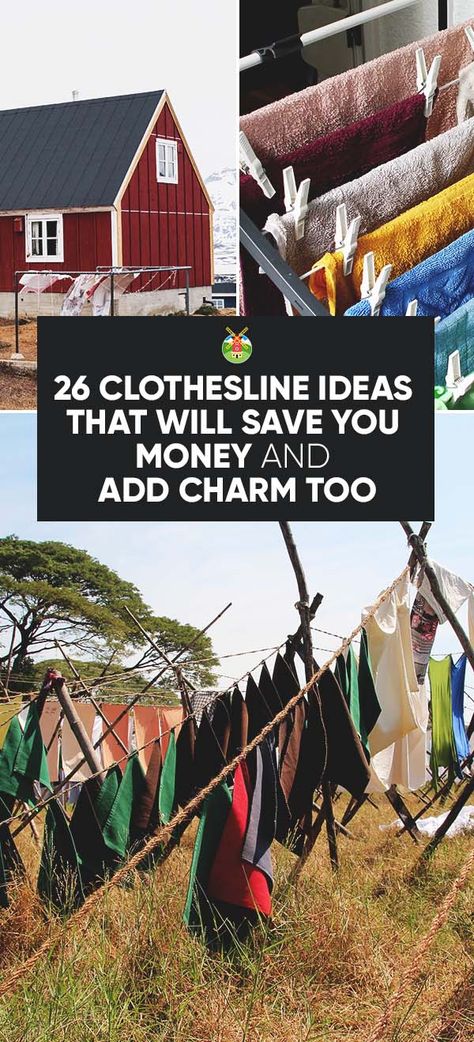 26 Clothesline Ideas to Hang Dry Your Clothes and Save You Money Clothes Line Outdoor, Diy Clothes Line, Clothes Lines Ideas Outdoor, Diy Clothesline Outdoor, Clothesline Ideas, Amazing Landscaping, Outdoor Clothes Lines, Crib Spring, Clothesline Diy