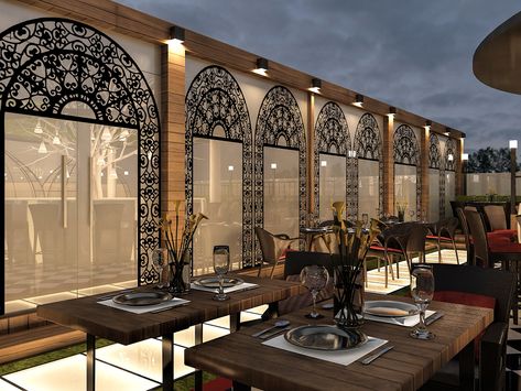 Terrace Restaurant on Behance Restaurant Interior Design Plan, Open Restaurant Design, Outdoor Restaurant Patio, Restaurant Terrace, Rooftop Restaurant Design, Restaurant Exterior Design, Open Restaurant, Terrace Hotel, Restaurant Plan