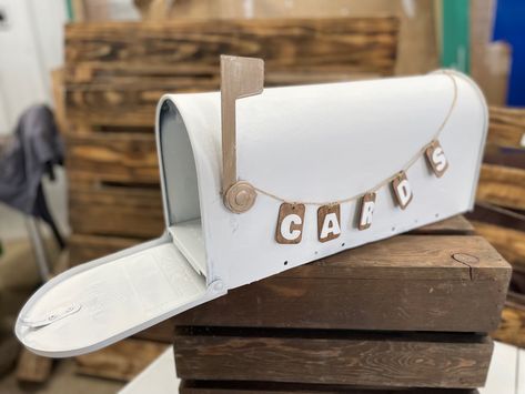 Wedding Card Mailbox Ideas, Graduation Party Ideas Card Holder, Mailbox For Wedding Cards, Wedding Mailbox Card Holder, Mailbox Wedding Card Holder, Grad Party Card Box Ideas, Mailbox Card Box Wedding, Wedding Card Mailbox, Party Card Box