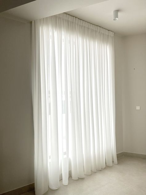 Georgette curtains for a minimal residence in the Mediterranean Georgette Curtains, Minimal Curtains, Larnaca Cyprus, The Mediterranean, Cyprus, Living Rooms, Living Room Designs, Curtains, Wallpapers