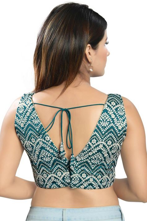 Back Open Blouse, Sleeveless Saree Blouse, Sleeveless Saree, Sleeveless Blouse Designs, Sleeveless Blouse Saree, Saree Blouses Online, Open Blouse, Western Skirts, Backless Blouse Designs