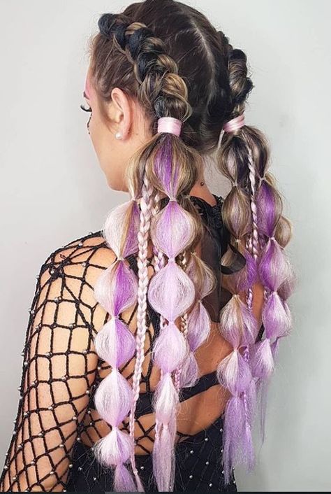 Added Hair Hairstyles Black Braids, Rave Braids Festival Hair, Edc Hair, Festival Hair Braids, Rave Hairstyles, Rave Braids, Long Braided Hairstyles, Festival Braids, Parade Ideas