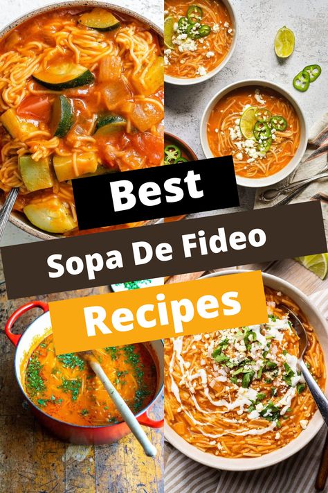 TOP 15 SOPA DE FIDEO RECIPES FOR MEXICAN COMFORT Soups De Fideo, Instant Pot Fideo Recipe, Fidel Soup, Fideo Soup Recipe, Fideo Recipe, Spanish Vegetables, Vegetable Noodle Soup, Cilantro Lime Rice Recipe, Basmati Rice Recipes