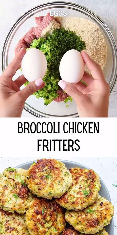 Chicken Fritters, Makanan Rendah Kalori, Resep Diet Sehat, Resepi Biskut, Broccoli Chicken, Healthy Baby Food, Health Fitness Nutrition, Resep Diet, Makanan Diet