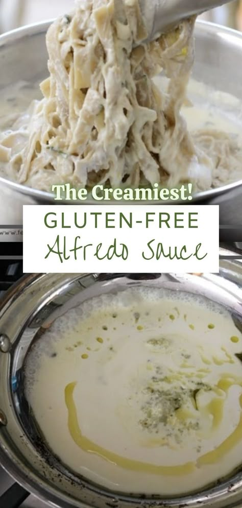 Gluten Free White Sauce, Dairy Free White Sauce, Creamy Alfredo Sauce Recipe, Gluten Free Alfredo, Gluten Free Pasta Sauce, Gluten Free Alfredo Sauce, Healthy Alfredo Sauce, Alfredo Sauce Easy, Dairy Free Alfredo Sauce