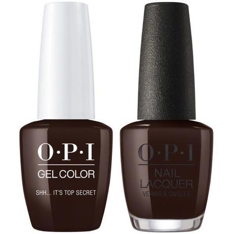 OPI GelColor + Matching Lacquer Sh...It's Top Secret #W61-Gel Nail Polish + Lacquer-Universal Nail Supplies Opi Gel Nails, Opi Nail Colors, Professional Nail Art, Opi Nail Lacquer, Gel Lacquer, Opi Nail Polish, Nail Art Supplies, Opi Nails, Nail Polishes