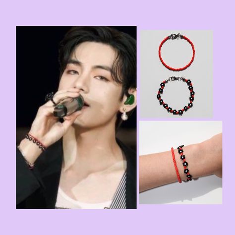 Taehyung Beaded Jewelry, Army Beaded Bracelet, Taehyung's Bracelet, Taehyung Beads Bracelet, Kim Taehyung Bracelet, Beaded Bracelet Sets, Beaded Accessories Diy, Bts Beaded Bracelet, Taehyung Accessories